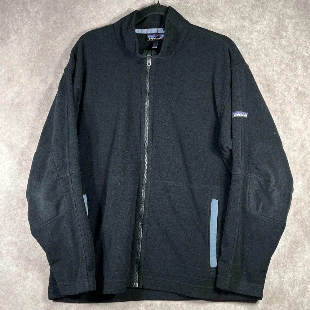 Patagonia Synchilla Jacket Mens Large‎ Black Fleece Full Zip Outdoor Long Sleeve